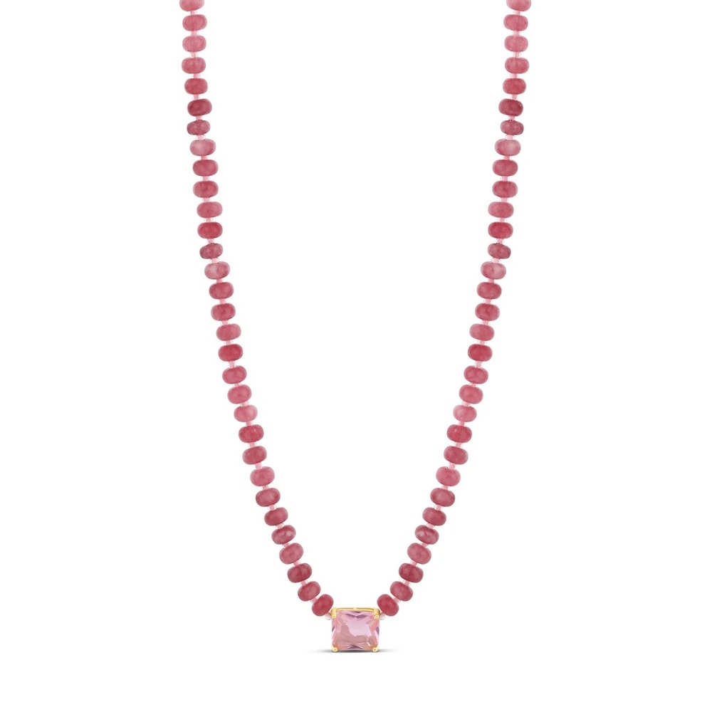 Chic Pink Beaded Necklace